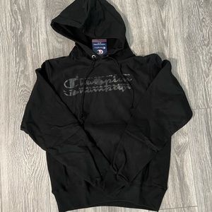 New champion reverse weave black hoodie S